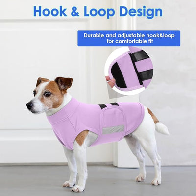 MIGOHI Dog Anxiety Relief Coat,Comfort Anxiety Vest for Dogs,Adjustable Dog Anxiety Calming Wrap for Fireworks,Thunderstorm,Travel,Separation,Anxiety Jacket for Small Dogs,XS,Lightpurple