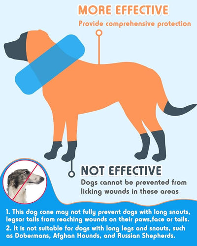 Inflatable Dog Pillow Cone Collar After Surgery, Donut Soft Neck Cone for Husky Border Collie Large Dogs, etc, Recovery E Collar to Stop Licking Grey