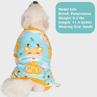 KYEESE Dog Pajamas Comfy Pet Costume Pet Coat Giraffe Pets Pjs Pet Onesie Stretchy Dog Pajamas for Small Dogs Soft Dogs Clothes, Medium