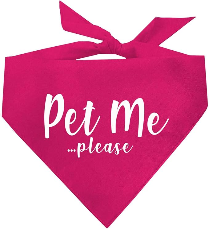 Pet Me Please Dog Bandana (Pink, XS 61)