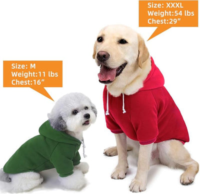 2-Pack Dog Hooded Sweaters & Jackets - Soft Dog Clothes Hoodie for Small/Medium/Large Dogs & Cats | All-Season Comfort & Fit, Stylish Pet Shirts Apparel & Accessories (Wine red, Dark Green, Small)