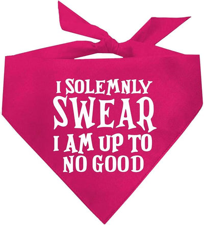 I Solemnly Swear I Am Up to No Good Dog Bandana (Hot Pink, OS 1101)