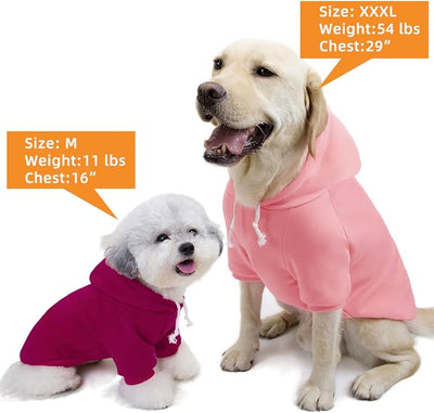 2-Pack Dog Hooded Sweaters & Jackets - Soft Dog Clothes Hoodie for Small/Medium/Large Dogs & Cats | All-Season Comfort & Fit, Stylish Pet Shirts Apparel & Accessories (Pink, Purple, Medium)