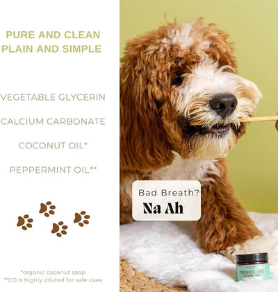 Peppermint Natural Dog Toothpaste-Simple Ingredient with Human-Grade Coconut Oil for Dogs-Fresh Dog Bad Breath and Keep Teeth Clean, Plaque Control and Reduce Tartar