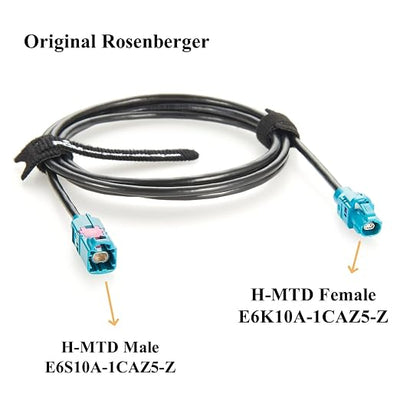 Rosenberger E6S10A-1CAZ5-Z to E6K10A-1CAZ5-Z H-MTD Automotive Ethernet Cable 10Gbps 100/1000BASE-T1 H-MTD Z Code Male to Female Extension Cable for ADAS, ECU, Robotaxi, In-Vehicle Networks (3M/9.84FT)