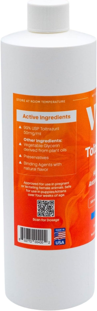 Toltrazuril 5.0% for Horses, Dogs, Cats, 500mL/16.9 Ounce, for Non-Food Chain Animals, Chicken