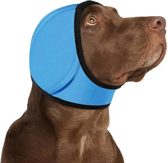 Dog Ear Hematoma Wrap, No Flap Waterproof Ear Cover for Bathing/Swimming, Calming & Noise Reduction