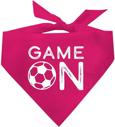 Game On Soccer Dog Bandana | 100% Cotton Adjustable Triangle | Made in USA | Soccer| Sports | Biggest Fan | Game Day | Hot Pink, One Size (1073)