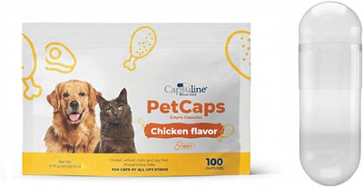Capsuline PETcaps Chicken Flavored Gelatin Empty Capsules Size 1 100 Count - 100