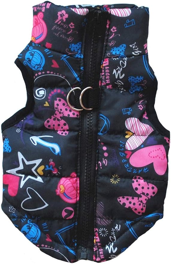 Winter Waterproof Windproof Coat for Dogs - Warm Vest for Small-Medium Dogs (Not Suitable for Big Dogs) Hearts