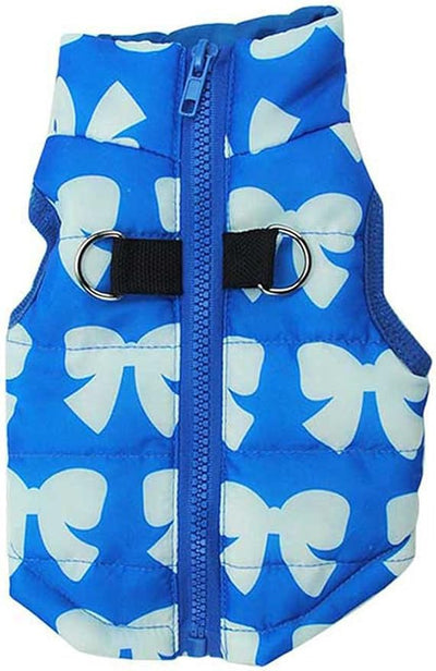 Winter Waterproof Windproof Vest Coat for Small Medium Dogs - Warm Jacket for Cold Weather (Not Suitable for Big Dogs) Blue Butterfly XXS