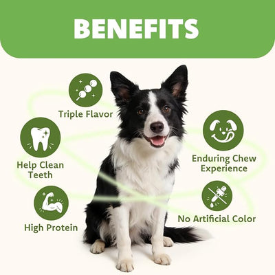 MON2SUN 3-3.5 Inch Duck, Chicken and Chicken Liver Wrapped Rawhide Donuts Dog Treats, Long Lasting Chew Treats for Medium & Large Dogs, 10.6 oz (4 Count)