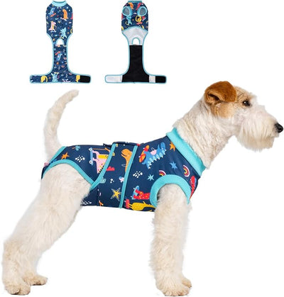 Dog Surgery Recovery Suit,Female Male Dog Onesie for Spay Neuter,Substitute E-Collar & Cone,Anti-Licking Breathable Onesie for Small Medium Large Dogs,New Dinosaur Pattern XS