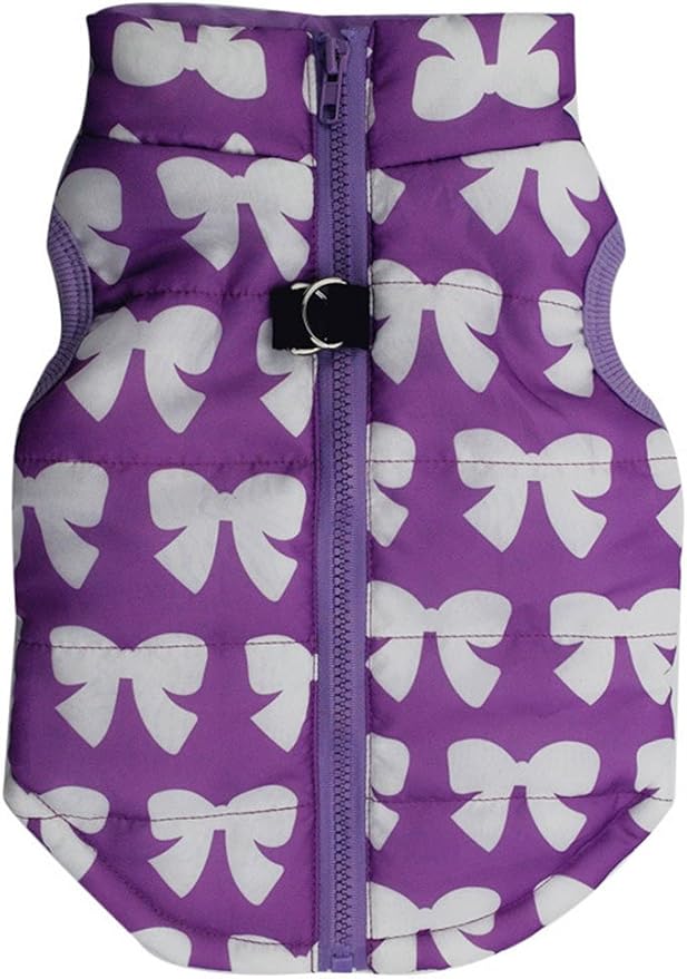 Winter Waterproof Windproof Vest Coat for Small Medium Dogs - Warm Jacket for Cold Weather (Not Suitable for Big Dogs) Purple Butterfly M