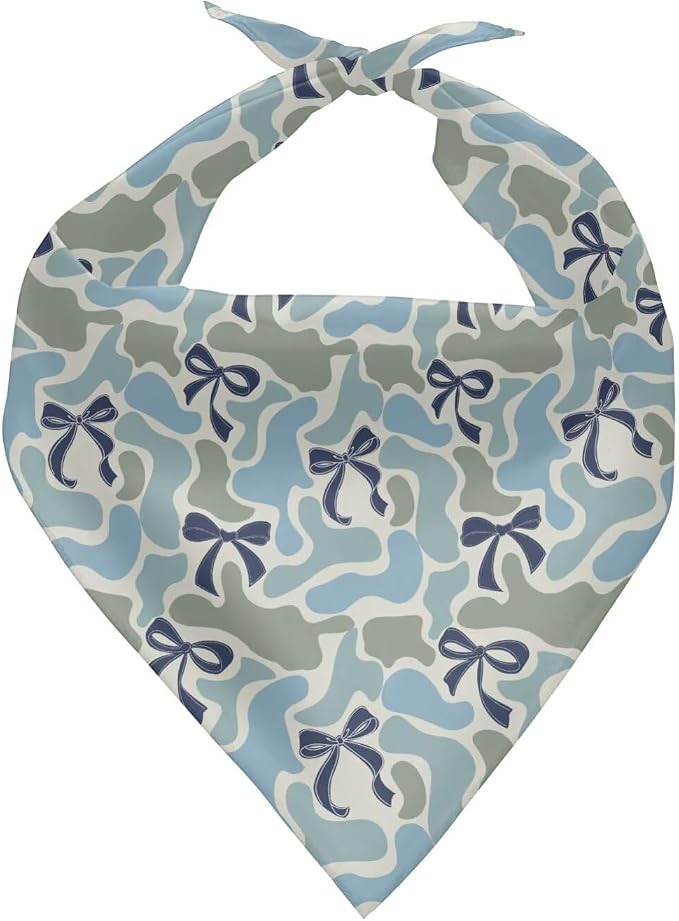 KEIAHUAN Camo Bow Dog Bandana for Small Medium Large Dogs Adjustable Bib Handkerchief Accessories for Small Medium Large Dogs Cats