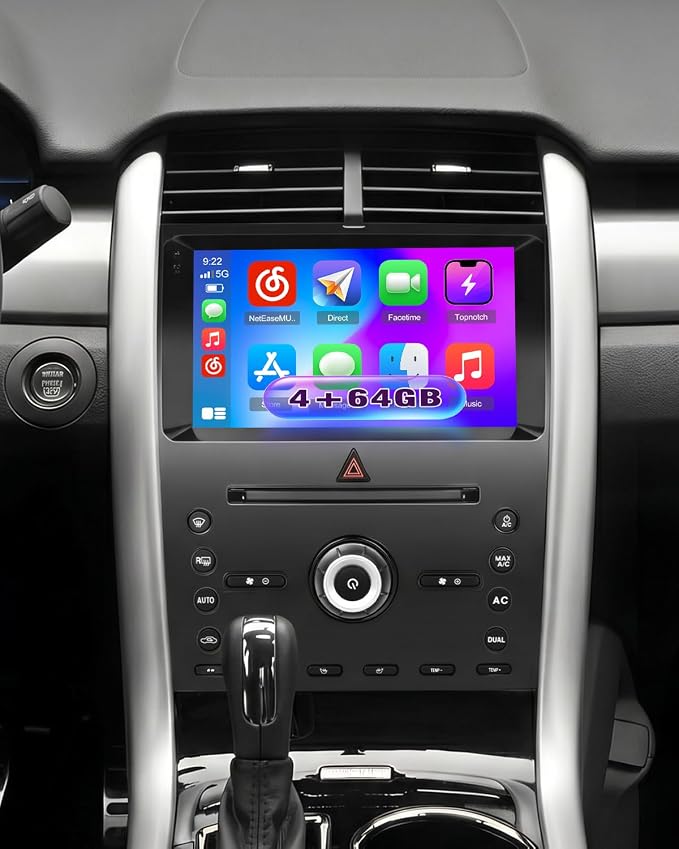 [DSP] 4+64G Android 15 Car Radio for Ford Edge 2011 2012 2013 2014, 9" Incell Touchscreen Car Stereo Wireless CarPlay Android Auto, 5GHz WiFi, Bluetooth 5.0, EQ, GPS, 1280 * 720, Backup Camera, SWC