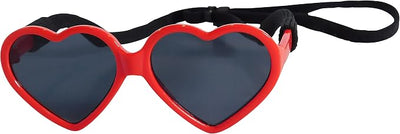 G016-1 Dog Pet Heart Costume Sunglasses for Small to Medium Breed (Medium, 12-25 lbs, Red)