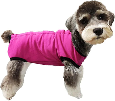 Dog's Recovery Suit Post Surgery Shirt for Puppy, Small Dog Surgical Recovery Suit for Female Male Dogs, Dog Onesie Protect Surgical Wound(Rose red-l)