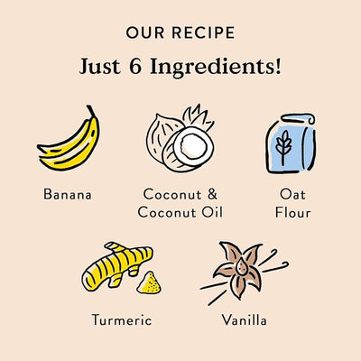 Bocce's Bakery Oven Baked Turmeric Latte Treats for Dogs, Wheat-Free Everyday Dog Treats, Made with Real Ingredients, Baked in The USA, All-Natural Biscuits, Coconut, Vanilla, & Turmeric, 5 oz