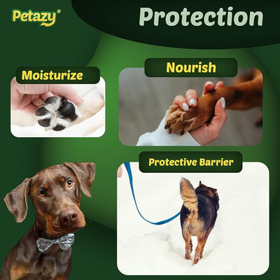 Petazy Dog Paw Balm – Frost Guard Formula for Snow, Ice & Winter Paw Protection | Lick-Safe, Natural Barrier with Beeswax, Coconut Oil & Vitamin E | Paw & Nose Balm for Dogs & Cats, 2.1 oz