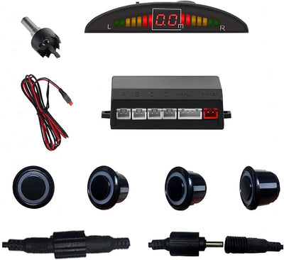 Parking Sensor Kit Backup Sensor Kit Reverse Sensor for Car 18 Color Options for Probes Adjustable Alarm Volume Professional Sensore de Reversa para Carro Safe Driving Assistant（Black）