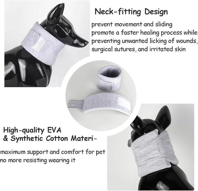 Cat Neck Brace Cover - Adjustable Elizabethan Collar for Post-Surgery Recovery, Anti-Lick Wound, Protective Cervical Cone for Small Medium Large Dogs Cats (Neck Girth 4.7-9.8" Depth2.8