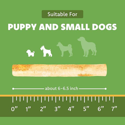 MON2SUN Dog Rawhide Rolls Twist Sticks 6.5 Inch Chew Treats Chicken Flavor 18 Count for Puppy and Small Dogs