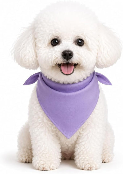Petitebella Lavender Large Single Color Pet Bandana for Dogs and Cats, Polyester
