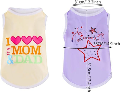 choyaxo 4pcs Dog Clothes Pet Printed Vest for Chiuahaha Small Dogs Kitten Spring Summer
