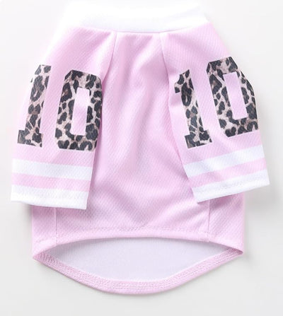 Pet Dog Jersey, Summer Cooling Mesh Fabric, Soccer Sportswear, Lightweight Football Casual Clothes for Small Dogs, Pink, Large