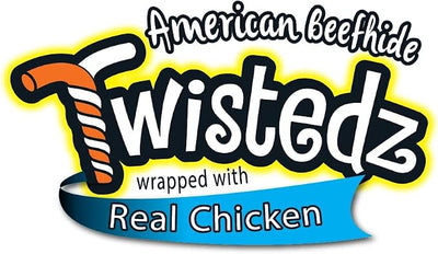 Pet Factory Twistedz American Beefhide 5" Chip Rolls Dog Chew Treats w/ Real Chicken Meat Wrap - 8 Count/1 Pack