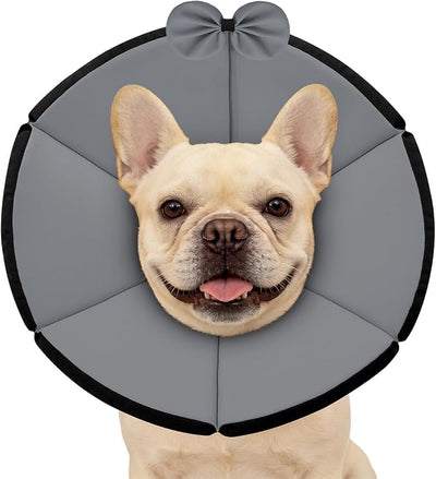 MAXFUT Soft Dog Cone Collar,Foam Cone for Dogs to Stop Licking After Surgery,Non Inflatable Dog Donut Cone (Grey, XS)