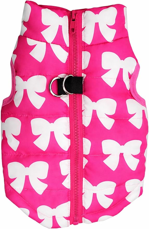 Winter Dog Vest - Waterproof & Windproof Coat for Jacket Lovers - Small & Medium Dogs (Not Big Dogs) - Red Heart L