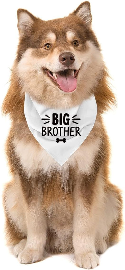 Big Brother Dog Bandana, White Pet Dog Scarf Accessories, Pregnancy Announcement Big Brother Baby Reveal, Pet Dogs Triangle Scarf, Dogs Bandana for Small Medium