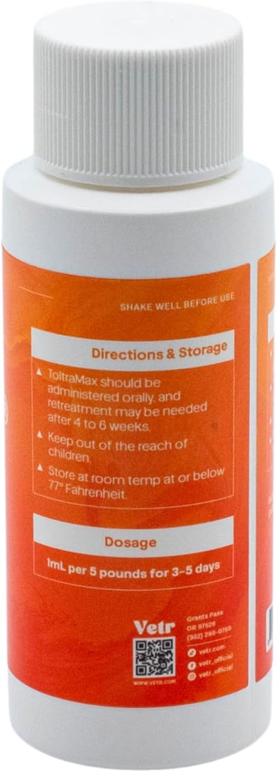 Toltrazuril 5.0% for Horses, Dogs, Cats, 60mL/2 Ounce, for Non-Food Chain Animals, Chicken