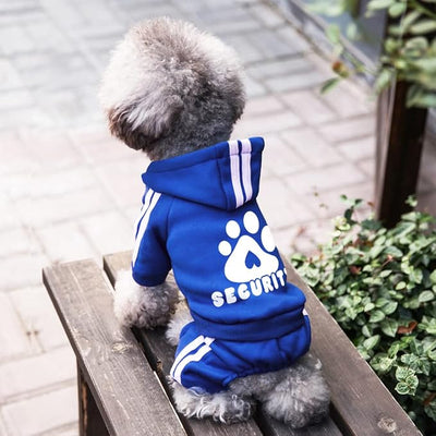 Dog Hoodie Security Clothes 4 Legs Jumpsuit Sweatshirt Hoodies Soft & Warm Dog Outfit Pullover Dog Winter Clothes Sweater for Small Medium Large Dogs Cats (Blue, XX-Small)