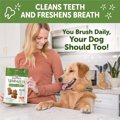 Whimzees Wellness Hedgehog Natural Dog Dental Treat, Chews, Freshens Breath, Large Size, 12.7 oz Bag, 6 Count