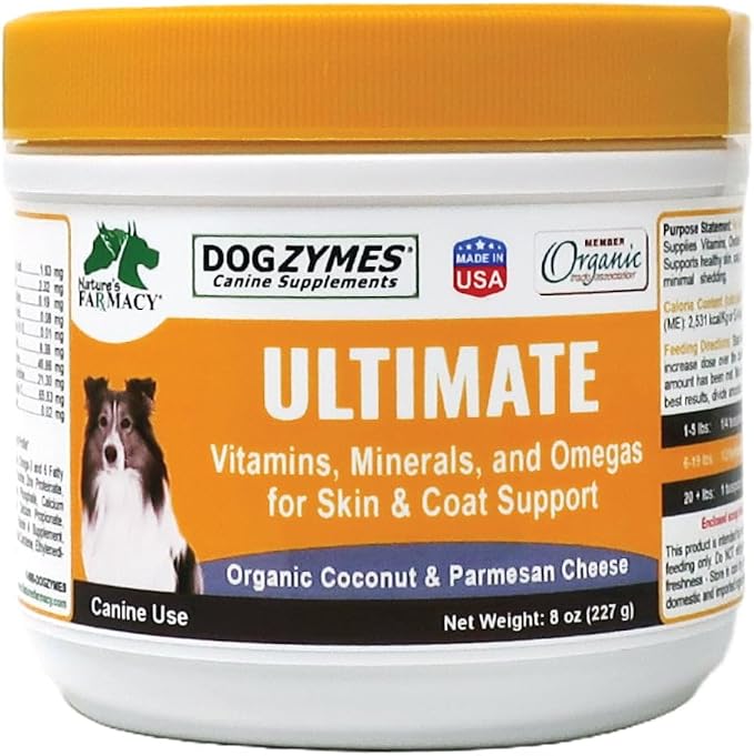 Dogzymes Ultimate Skin and Coat with Algal Oil and Organic Coconut (8 Ounce)