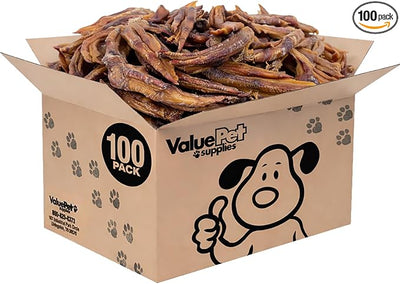 ValueBull Duck Feet for Dogs, 100 Count Bulk Pack - All Natural Glucosamine Chondroitin Collagen Dog Chew, Hip and Joint, Single Ingredient