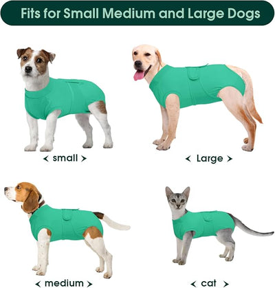 Kuoser Dog Surgery Suit Female Spay, Dog Recovery Suit Male Neuter, Pet Clothes Onesie for Surgery Anti Licking Abdominal Wounds Puppy Surgical Recovery Bodysuit Shirt, Substitute E-Collar & Cone