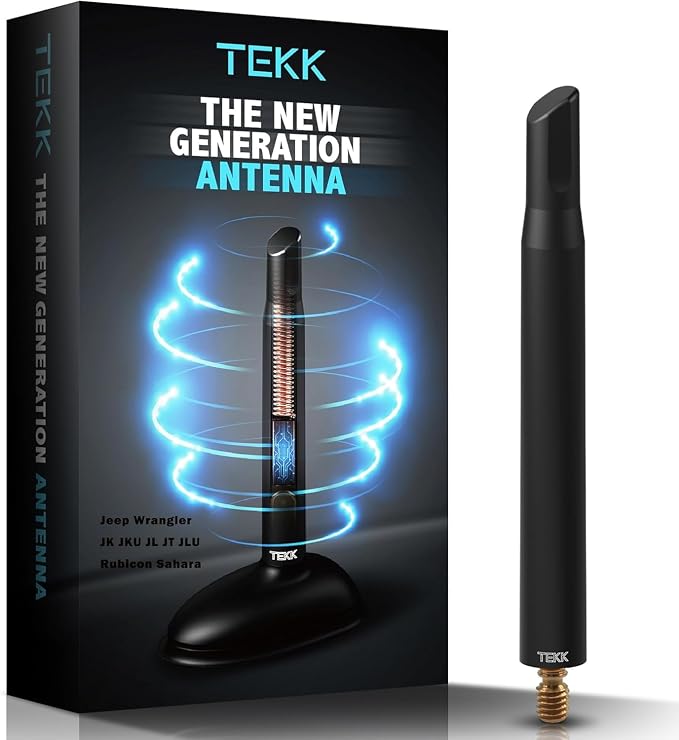 Tekk Short Antenna Compatible with 2007-2026 Jeep Wrangler/JK/JL/Rubicon/Sahara / 4.8 Inches Highly Durable Premium Short Replacement Antenna