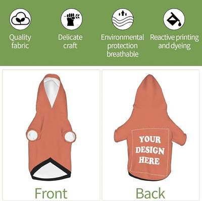 Dog Costume, Custom Dog Hoodie, Dog Name Costume Holiday Pet Pajamas Outfit, Personalized Pet Coat Costumes for Small Medium Large Dogs and Cats for Winter, Coral, S
