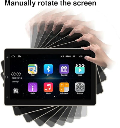 2+32G Double Din Radio Rotated Stereo for Toyota Highlander 2008-2013 with Wireless Carplay & Android Auto,10 Inch Car Audio Receiver GPS Navigation Unit with Bluetooth Head Unit WiFi SWC