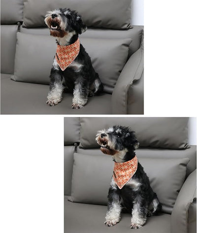 Fall Dog Bandanas Girl Boy American Football Cotton Washable Comfortable Triangle Dog Scarf Adjustable Pet Bib Kerchief for Small Medium Large Dogs S