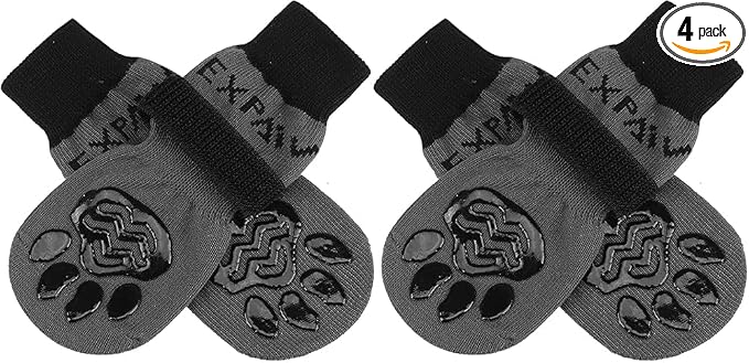 EXPAWLORER Anti Slip Dog Socks to Prevent Licking Paws, Dog Shoes for Hot Pavement, Dog Booties for Small Medium Large Senior Dogs, Traction Control Boots & Paw Protectors for Hardwood Floors