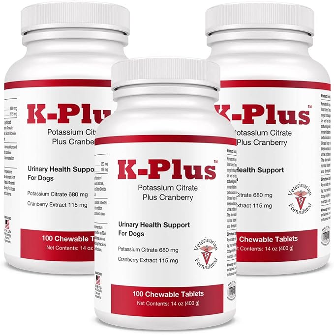 Potassium Supplement for Dogs and Cats (3 Pack, Chewable Tablets)