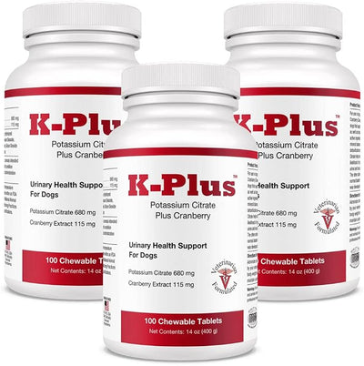 Potassium Supplement for Dogs and Cats (3 Pack, Chewable Tablets)