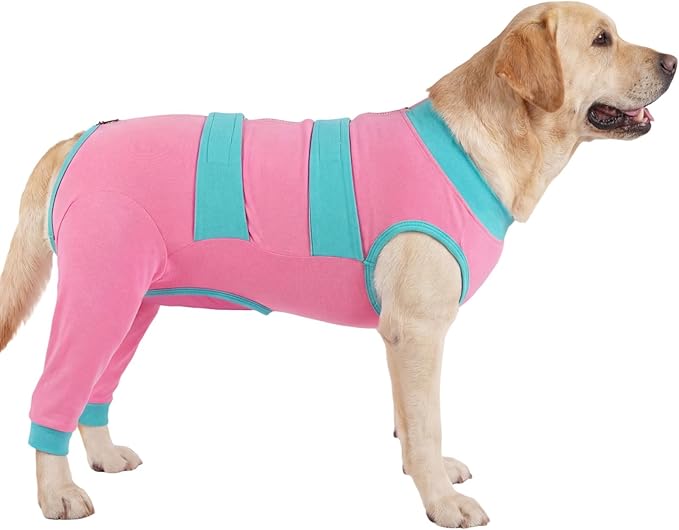 Lelepet Dog Surgery Recovery Suit for Rear Legs, Soft Dog Pants to Prevent Licking, Adjustable Long Sleeve Pet Onesie Pajamas for Dogs, Cone Alternative Leg Sleeve Bodysuit for Dogs After Spay/Neuter