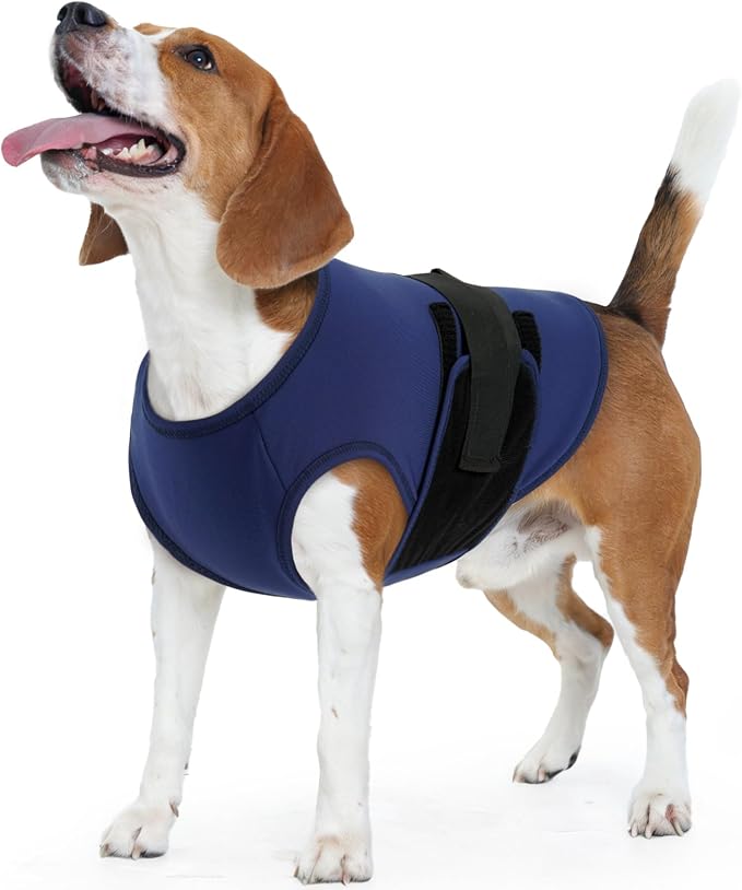IECOii Dog Anxiety Vest for Small Dogs, Calming Wrap, Dark Blue, Size S | Dual-Strap Pressure System Feels Like a Gentle Hug, Helping Dogs Stay Calm During Fireworks, Storms and Separation Anxiety