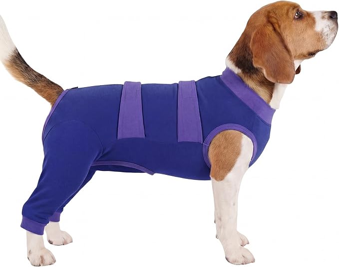 Lelepet Dog Surgery Recovery Suit for Rear Legs, Soft Dog Pants to Prevent Licking, Adjustable Long Sleeve Pet Onesie Pajamas for Dogs, Cone Alternative Leg Sleeve Bodysuit for Dogs After Spay/Neuter